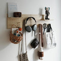 Wooden Pegboard Modular Display Organization Storage Wall Hooks Shelf (Birch Colored Finish-A) by CreatedOn2005