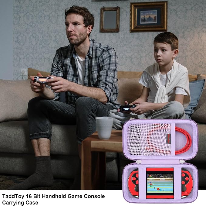 Elonbo Carrying Case for WELLST·G/TaddToy/Beijue/FAMILY POCKET/CCTU/X-JOYKIDS/GREENCREEK/Beico/KAVOYI/GuaiyeyeAP/TEBIYOU Handheld Game Console, Portable Electronic Gaming Player Bag, Purple - Image 7