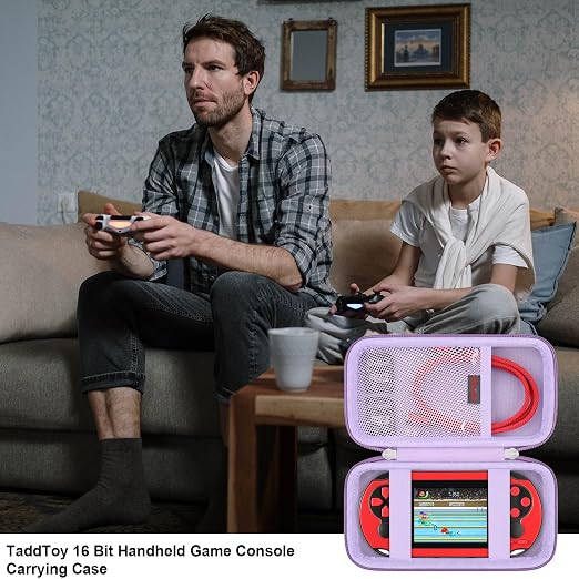 Elonbo Carrying Case for TEBIYOU/ WELLST·G/ TaddToy/ Beijue/ FAMILY POCKET/ CCTU/ X-JOYKIDS/ GREENCREEK/ Beico/ KAVOYI/ GuaiyeyeAP Handheld Game Console, Portable Electronic Gaming Player Bag, Purple - Image 7
