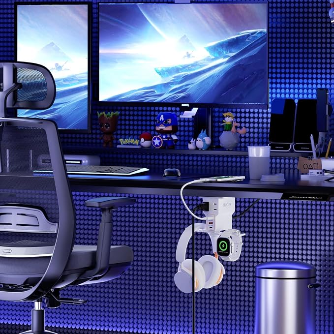 Multi-Function Desk Headphone Hanger Hook Gaming Office - Image 4