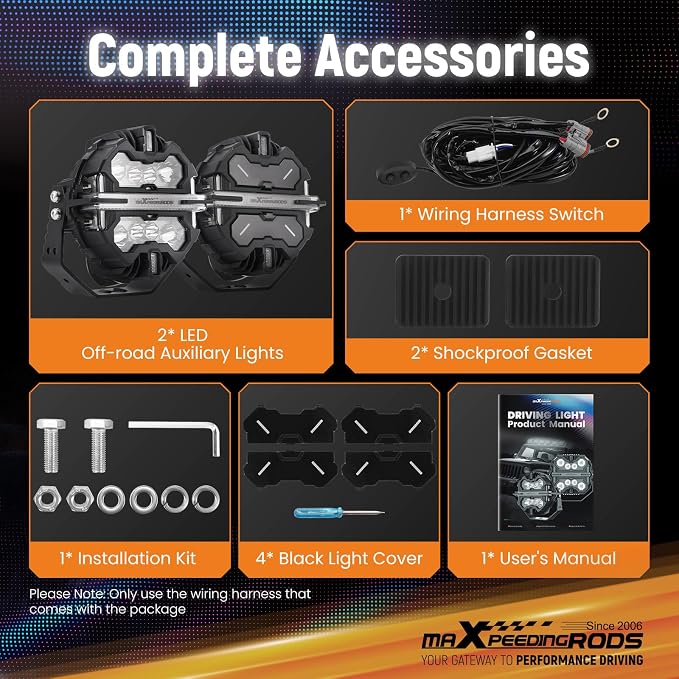 maXpeedingrods 7in 332W LED Off Road Lights w/7 RGB Colors 270°Side Shooter - Image 9