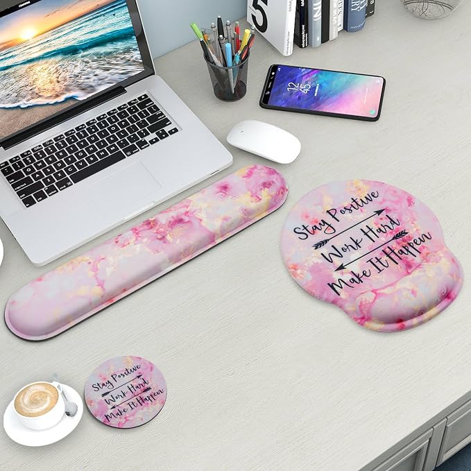 Mouse Pad and Keyboard Wrist Rest Support,Ergonomic Mouse Pad Set - Image 4