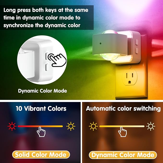 L LOHAS LED Night Light, Color Changing Night Lights Plug into Wall RGB - Image 6