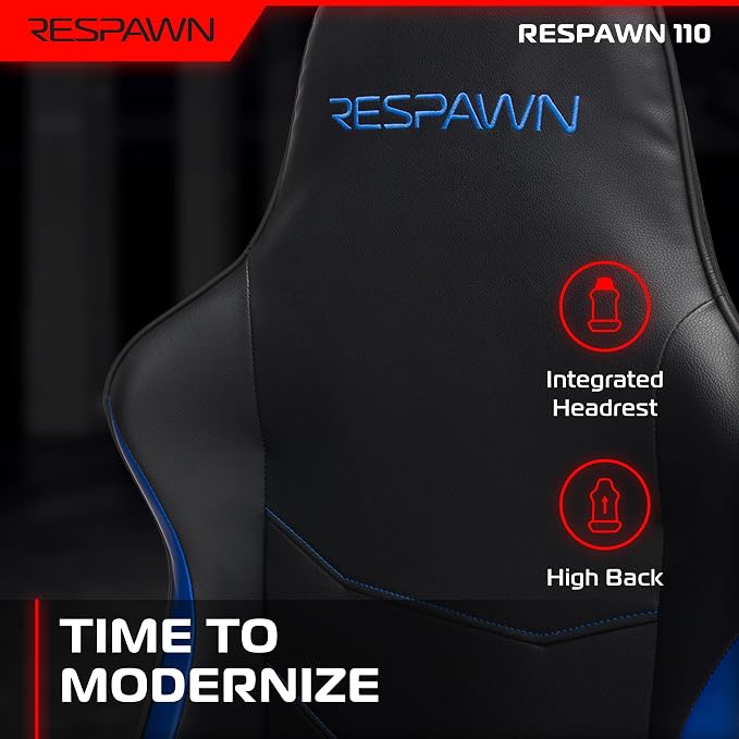 Respawn 110 Gaming Chair, Ergonomic Office Chair with Headrest | Ergonomic gaming chair with lumbar support, high back, height adjustment and tilt for work, gaming, and streaming - Image 4