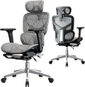 Mesh Office Chair,Ergonomic Computer Chair,Adjustable Lumbar High Back Desk Chair 400lbs,4D Adjustable Armrests & Removable Headrest,Breathable Mesh Chair for Adults,Home Gaming & Workplace(Gray) by Opiesit