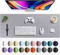 Aothia Faux Leather Desk Mat - Large Mouse Pad, Non-Slip PU Leather Blotter, Waterproof Writing Surface for Office and Home (Light Grey, 42" x 17") by AothiaSimpleNaturalUnique