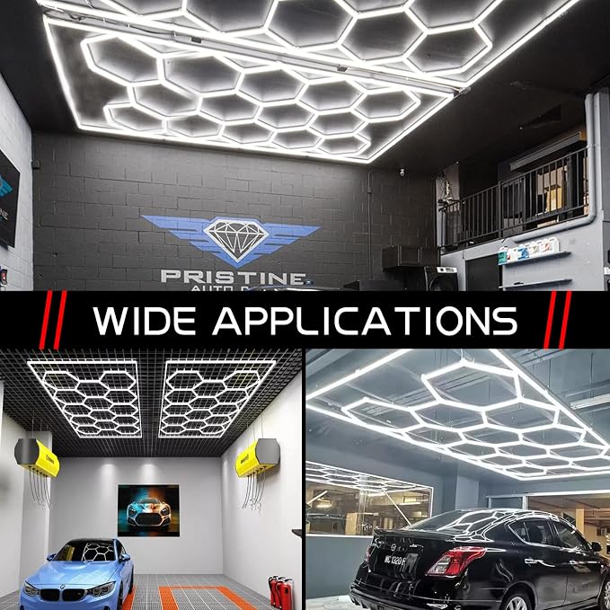 LZHOME Hexagon LED Garage Light: Ultra-Bright Hex Ceiling Lights, Hexagon led Lights for Garage Warehouse Workshop Gym Basement - Image 5