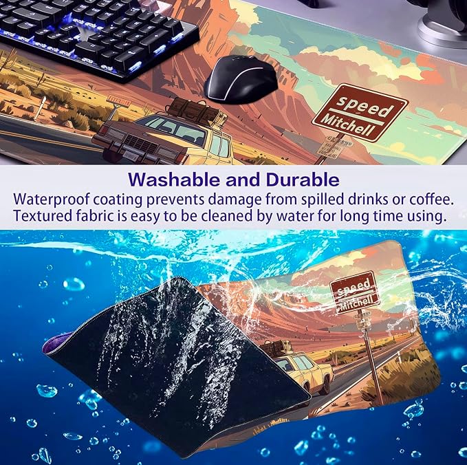 Natural Mountain View Gaming Computer Keyboard Pad, Computer Mouse Pad | Large Extended Mouse Pad; Full Desk Coverage; Waterproof Coating; Stable Anti-Slide Base For Gaming, Office, Study Daily Use - Image 6