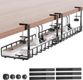 Under Desk Cable Management Tray 2 Pack, Xpatee Wire Management No Screws, Cable Tray with Clamp for Wire Management, Computer Code Rack for Office, Home - No Damage to Desk Black by Xpatee
