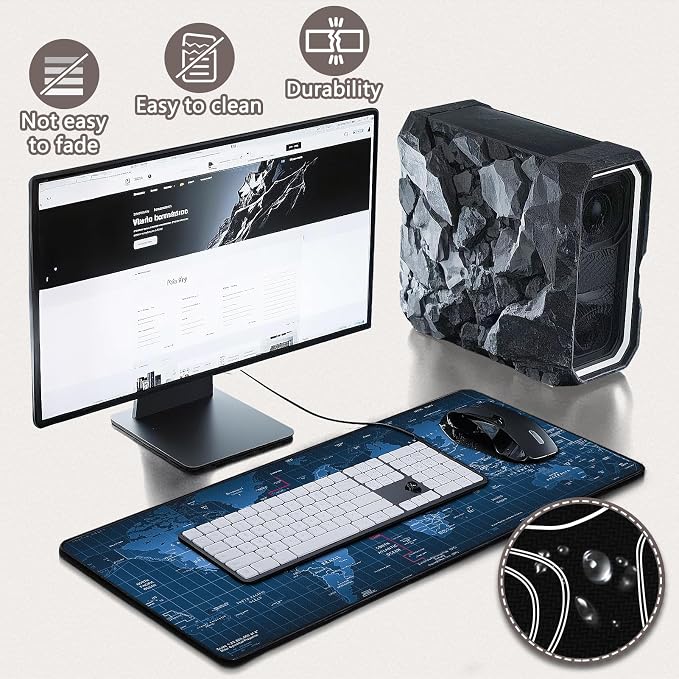 Mouse Pad Gaming - Desk Mat for Keyboard and Mouse - Large Mouse Pads for Desk, Gaming Mousepad with Non-Slip Base, Desks Pad (31.5" X 11.8") for Game, Office and Home - Image 4