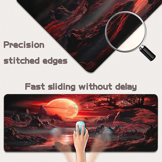 Mouse Pad Gaming - Desk Mat for Keyboard and Mouse - Large Mouse Pads for Desk, Gaming Mousepad with Non-Slip Base, Desks Pad (31.5" X 11.8") for Game, Office and Home - Image 3