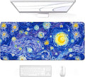 Auhoahsil Desk Mouse Pad, Large Gaming Mousepad, XXL Desk Pad, Extended Long Superior Micro-Weave Cloth Non-Slip Rubber Big Computer Mouse Mat for Gamer, Office & Home, 35" x 15", Blue Starry Night by Auhoahsil
