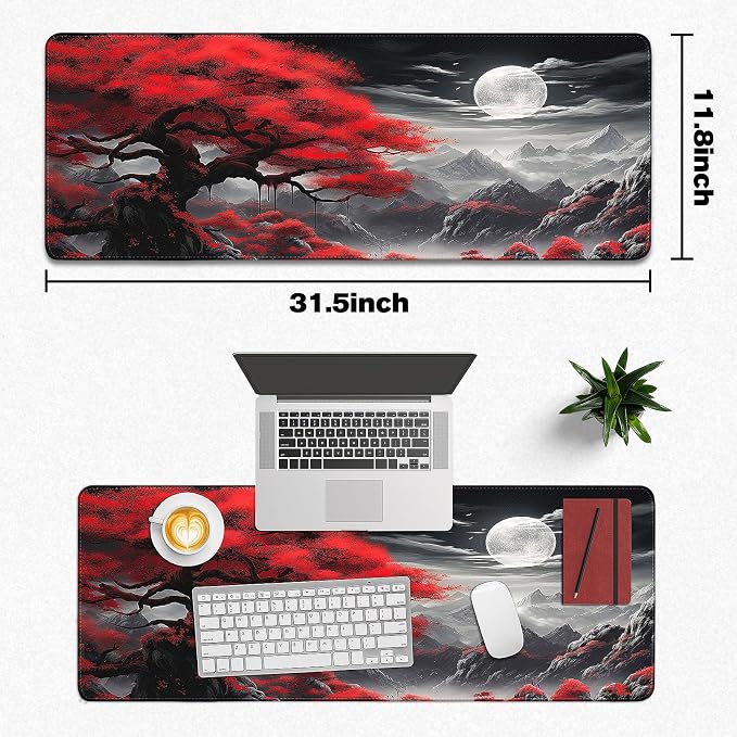 Mouse Pad Gaming - Desk Mat for Keyboard and Mouse - Large Mouse Pads for Desk, Gaming Mousepad with Non-Slip Base, Desks Pad (31.5" X 11.8") for Game, Office and Home - Image 5