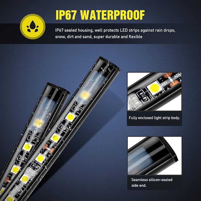 Nilight - TR-05 2PCS 60 Inch 180 LEDs Bed Strip Kit with Waterproof on/Off Switch Blade Fuse 2-Way Splitter Extension Cable for Cargo, Pickup Truck, SUV, RV, Boat , 2 Years Warranty - Image 3