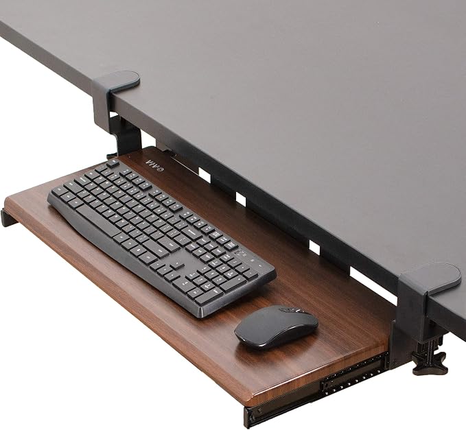VIVO Dark Walnut Large 27 x 11 in Under Desk Keyboard Tray, MOUNT-KB05D by Unknown