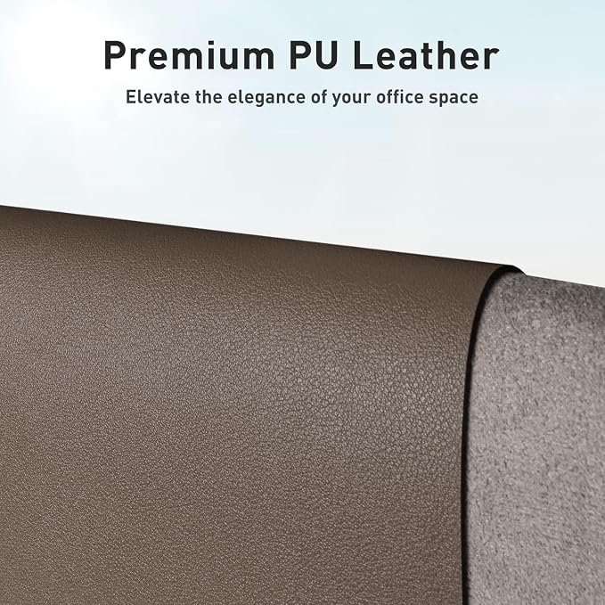 Aothia Leather Desk Pad Protector, Office Desk Mat, Large Mouse Pad, Non-Slip PU Leather Desk Blotter, Laptop Desk Pad, Waterproof Desk Writing Pad for Office and Home (48"x17", Coffee) - Image 2
