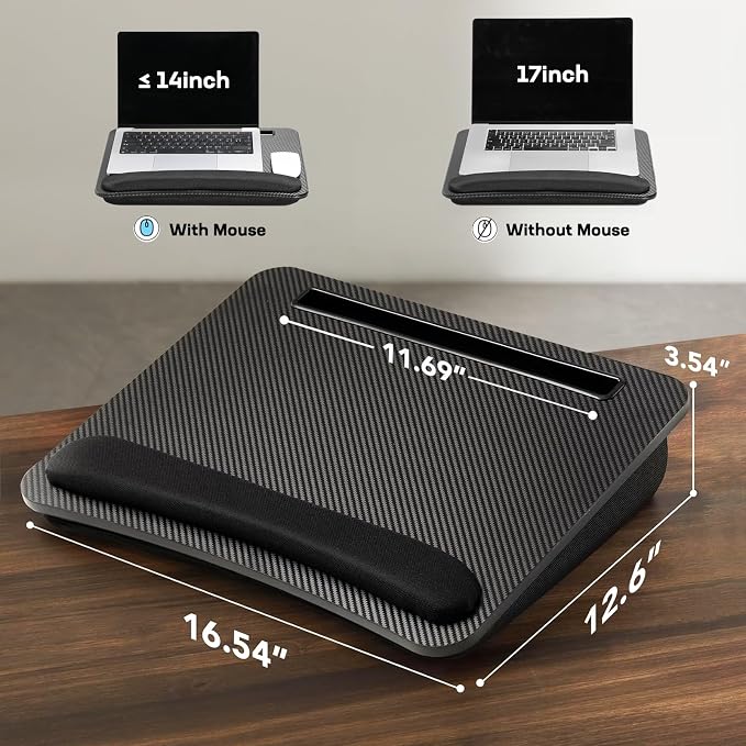 HUANUO Laptop Lap Desk with Cushion, Fit up to 15.6" Laptop, Black - Image 4