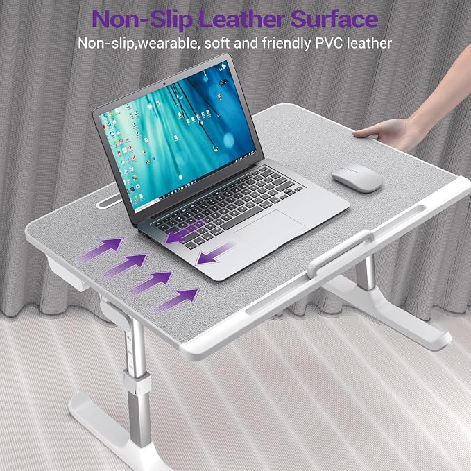 NEARPOW XXL Bed Table Tray, Adjustable Laptop Lap Desk for Couch, Black - Image 6