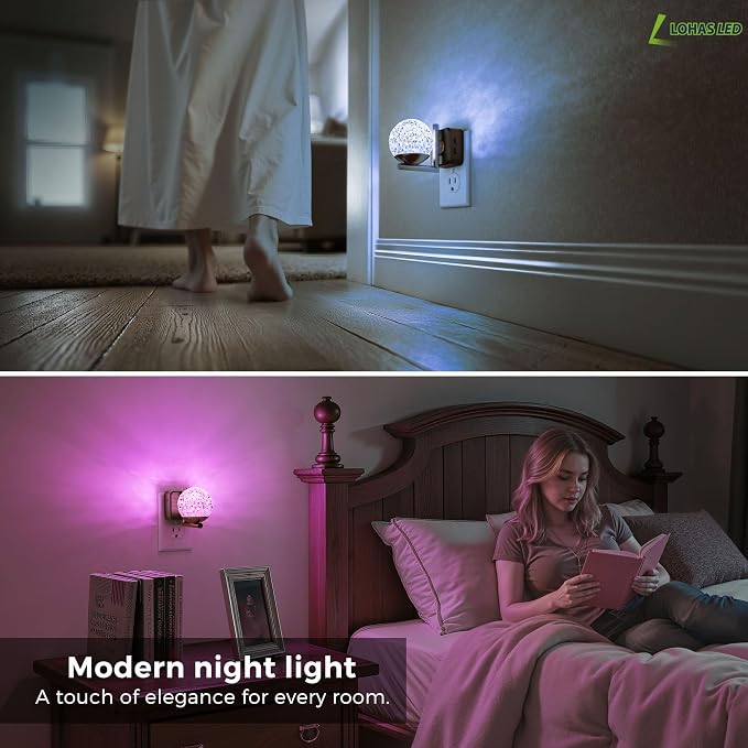L LOHAS LED Night Lights Plug Into Wall 2 Pack, Dusk to Dawn Sensor - Image 7