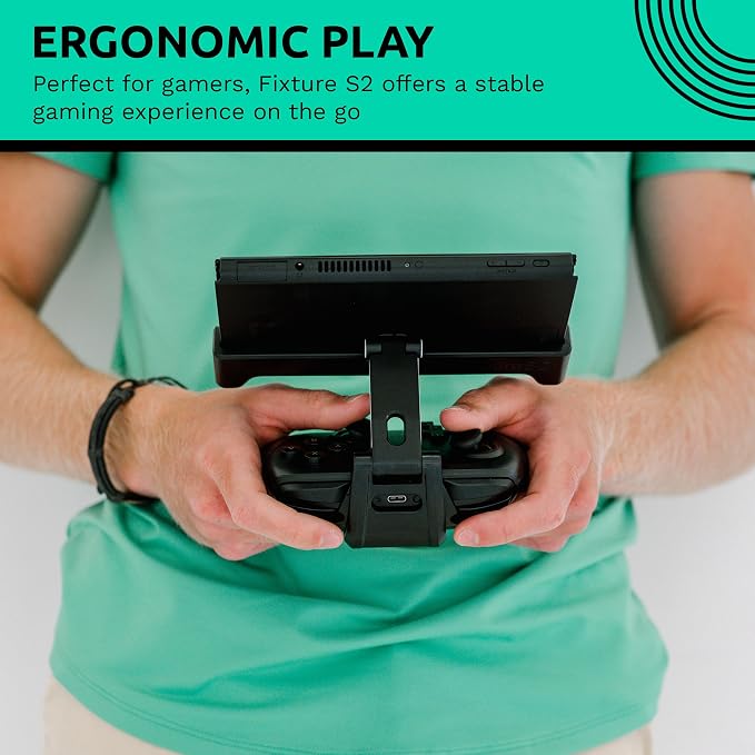 Fixture S2 Bundle Gaming Console Monitor and Controller Mount with Carrying Case Compatible with Nintendo Switch OLED and Pro Controller - Image 2