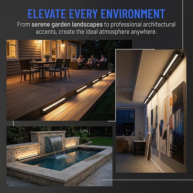 LED Wall Washer Light Bars, 54W 2700K Warm White Wall Washer Light, IP67 Waterproof Heavy Duty 120V 6480LM Outdoor Linear Lights with On/Off Switch, for Landscape Garden Yard (40 Inch) - Image 4