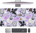 Cute Desk Pad Kawaii Black Loong Mouse Pad Purple Magic Desk Keyboard Pad, Large Gaming Mouse Pad for Desk Decor Computer Desk Home Office Decor for Girl with Stitched Eges Protector Mat 31.5x15.7 in by TENG+DA+QING