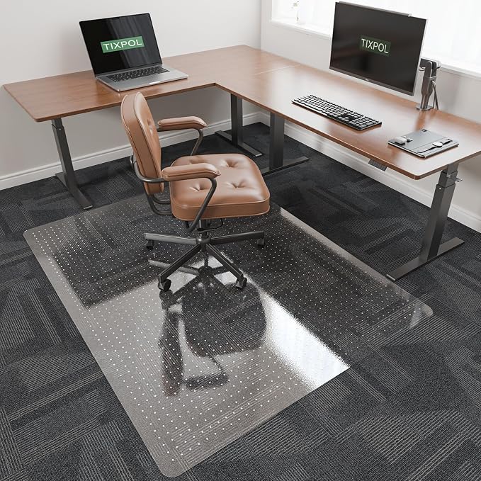 Chair Mat for Carpet, 36" x 48" Office Chair Mat for Carpeted Floors, Non-Slip Carpet Protector Floor Mat with Grips, Plastic Heavy-Duty Rolling Desk Mat for Home Office and Gaming (Clear) - Image 9