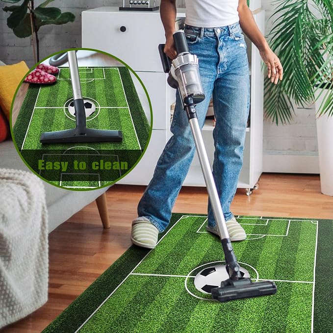Gaming Chair Mat for Hardwood Floor 36"X 48" Heavy Duty Office Desk Chair Rug for Under Game Rolling Chairs Computer Decor Protect Mats Low Pile Non-Slip Rubber for Carpet & Tile Floor-Soccer - Image 5