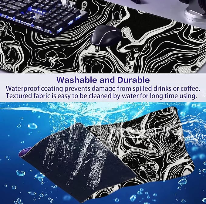 Marble Patterned XL Gaming Mouse Pad, Suitable for Office and Study Mouse Pads - Image 6