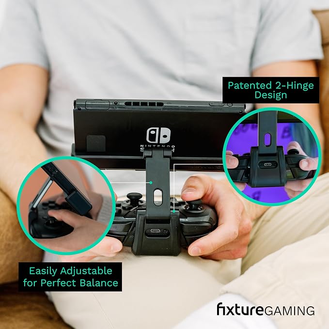 Fixture S2 Gaming Console Monitor and Controller Mount Compatible with Nintendo Switch OLED and Pro Controller, Adjustable Video Game Holder Stand Clip - Image 5