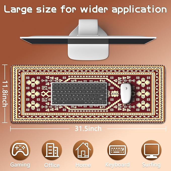 Mouse Pad Gaming - Desk Mat for Keyboard and Mouse - Large Mouse Pads for Desk, Gaming Mousepad with Non-Slip Base, Desks Pad (31.5" X 11.8") for Game, Office and Home - Image 6