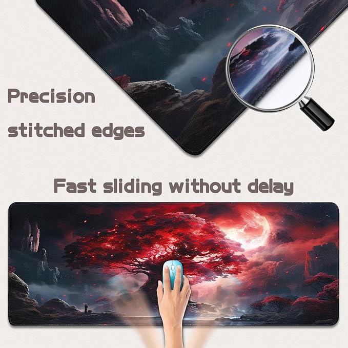 Mouse Pad Gaming - Desk Mat for Keyboard and Mouse - Large Mouse Pads for Desk, Gaming Mousepad with Non-Slip Base, Desks Pad (31.5" X 11.8") for Game, Office and Home - Image 3