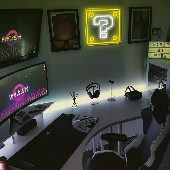 Question Block Neon Sign,Dimmable Question Square Neon Light for Game Room,Man Cave,Kids Room Wall Decor,USB Powered Led Night Lights Gamer Gifts for Boys, Kids - Image 6