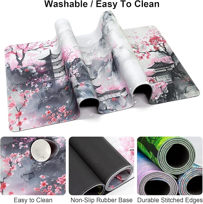 4 in 1 Mouse Pad and Keyboard Wrist Rest,Large Desk Mat,Coaster Set-Anime - Image 3