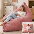 HUGHEAVEN Giant 3-in-1 Bean Bag Chair (76"x55") Oversized Floor Sofa Couch | Comfortable giant floor cushion with back support for adults. Washable cover memory foam lounge sofa for movie nights. by HUGHEAVENBeanBagChairs