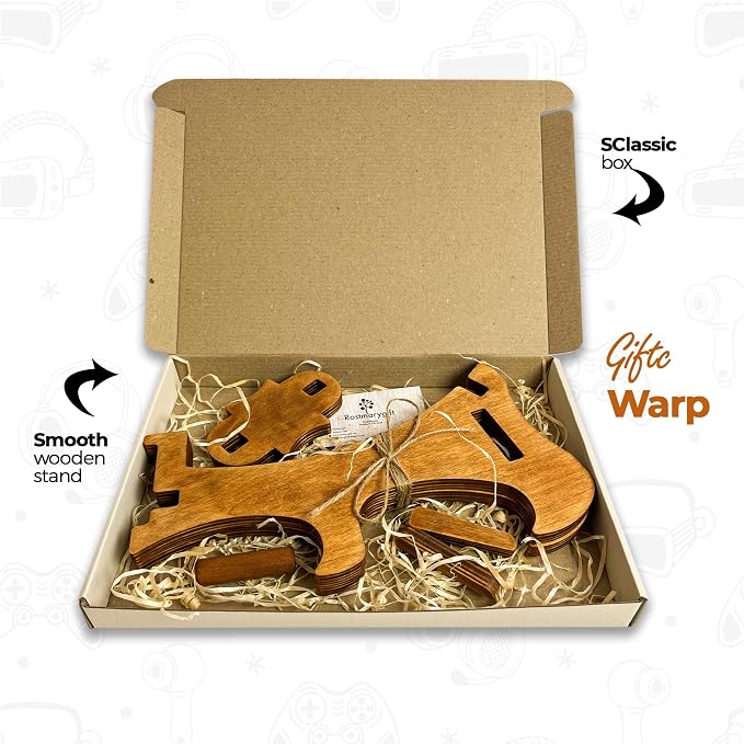 Wooden Controller Stand - Dual Game Controller Holder - Image 6