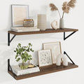 Axeman 30 Inch Floating Shelves, 10 Inch Deep Walnut Wall Shelves Set of 2 by Axeman