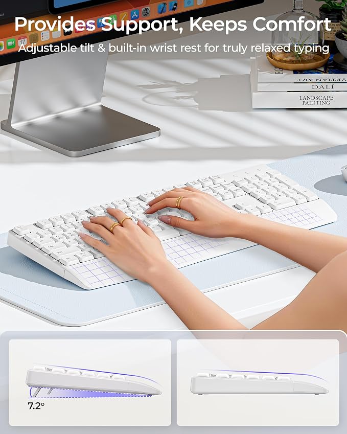 seenda COE200 Wireless Bluetooth Keyboard and Mouse Combo with Wrist Rest - Image 4