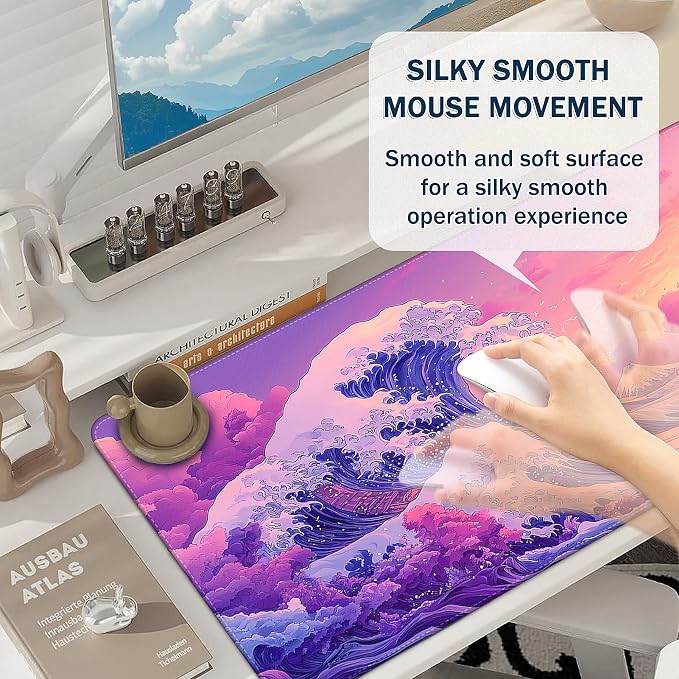Mouse Pad Gaming - Desk Mat for Keyboard and Mouse - Large Mouse Pad for Desk, Mousepad (35.4" X 15.7") with Non-Slip Base, Desks Pad Mat Office and Home - Image 4
