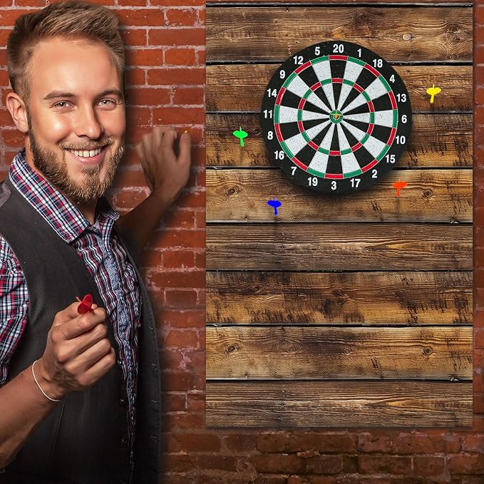 Hahafelt Felt Wood Grain Dart Board Wall Protectors Square Dart Board Backing Tiles Dartboard Backboard Cork Backboards Alternative - Image 6