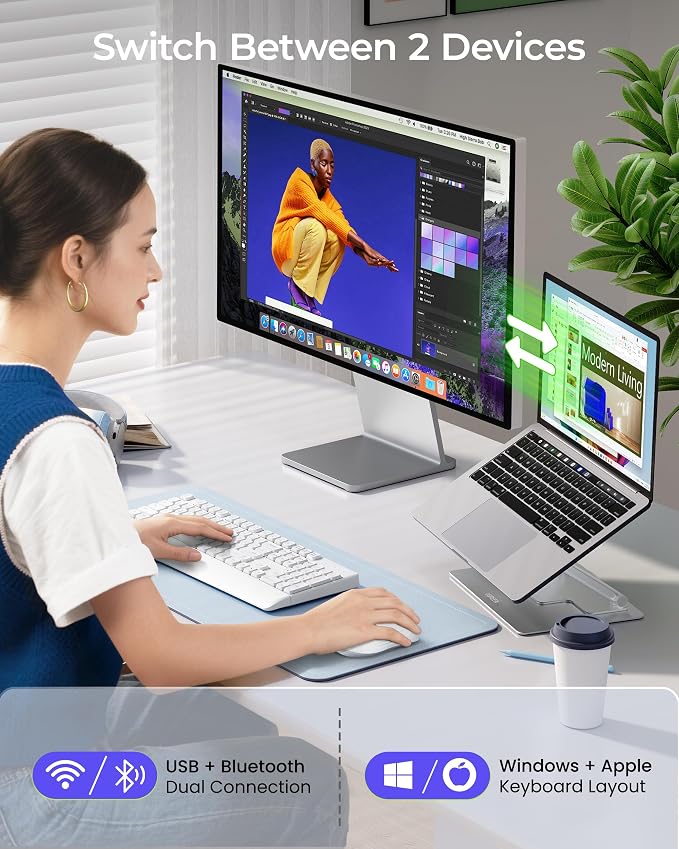seenda COE200 Wireless Bluetooth Keyboard and Mouse Combo with Wrist Rest - Image 2