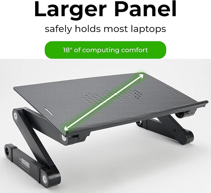Uncaged Ergonomics XL Adjustable Laptop Stand, Cooling Riser (Black) - Image 8