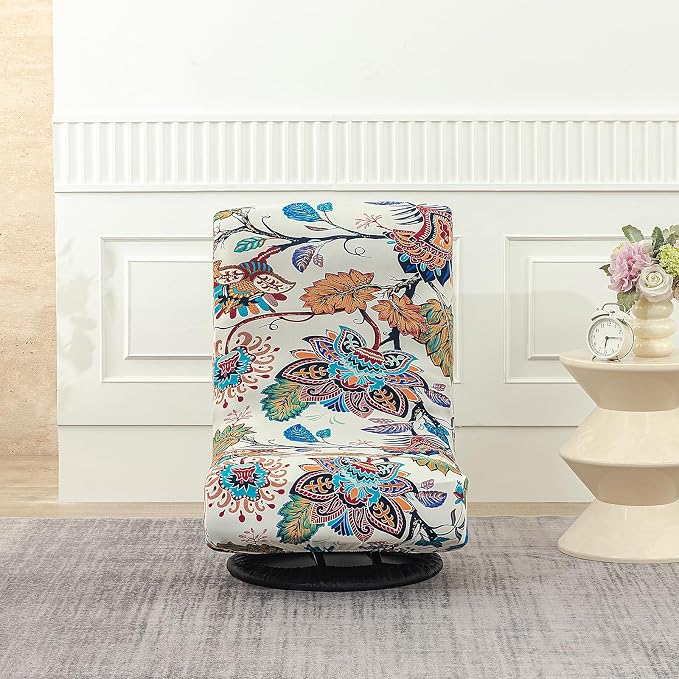 Stretch Swivel Floor Gaming Chair Slipcover - Printed Reclining Folding Protective Lounge Rocker Seat Cover,1 Pack,13 - Image 4