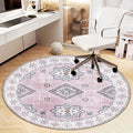 Office Chair Mat for Hardwood Floor, Vintage Computer Gaming Rolling Low Pile Carpet Floor Chair Mat, Anti-Slip Backing Round Desk Rug Floor Mat for Home by Heavyoff
