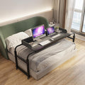 TigerDad Overbed Table with Wheels Overbed Desk Over Bed Desk King Queen Bed Table Overbed Laptop Table Over Bed Table with Wheels((Gray) by TigerDad