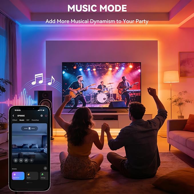 PAUTIX COB LED Strip Lights Pro, UL-Listed RGB Smart IC Chasing Color Addressable COB LED Tape Light, Music Sync Flexible RGB LED Lights, Smart Strip Light, for Party, Bedroom, Color Changing, 20ft - Image 5