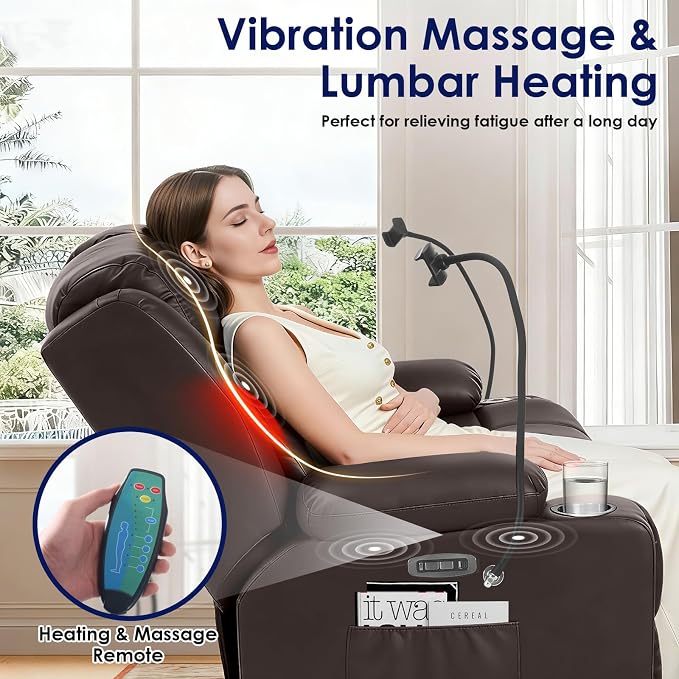Redlife Power Loveseat Recliner Sofa with Blue LED Base Lights - Image 5