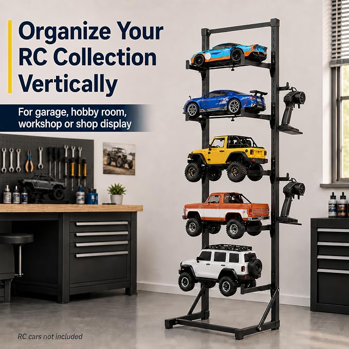 5-Tier RC Car Stand, Adjustable Metal Storage Rack, Assembly Required - Image 2