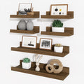 Picture Ledge Shelf, Floating Shelves for Wall Decor, Walnut, 6Pcs, 16'' by Axeman