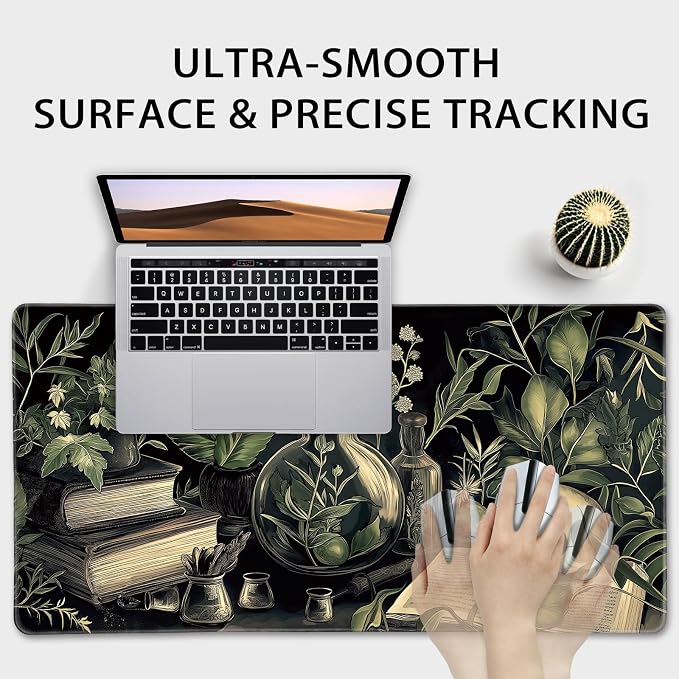Gothic Dark Botanical Large Gaming Mouse Pad Desk Mat 31.5"x15.7" | Extended Mousepad, Non-Slip Rubber Base , Stitched Edges, for Computer/Laptop/Office/Home - Image 5